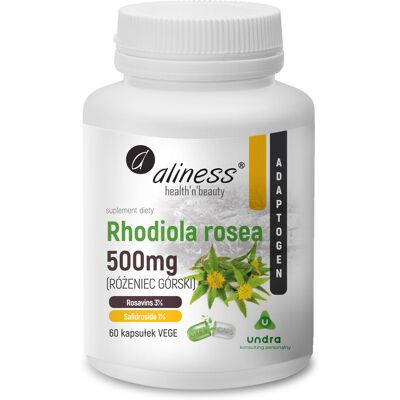 ALINESS Rhodiola rosea (różeniec górski) 500 mg - suplement diety - 60 kapsułek ALINESS Rhodiola rosea (różeniec górski) 500 mg - suplement diety - 60 kapsułek
