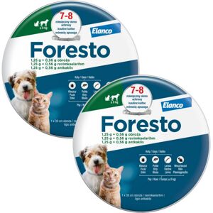 ELANCO Foresto - obroża przeciw kleszczom i pchłom dla psa i kota do 8kg (38cm) x2