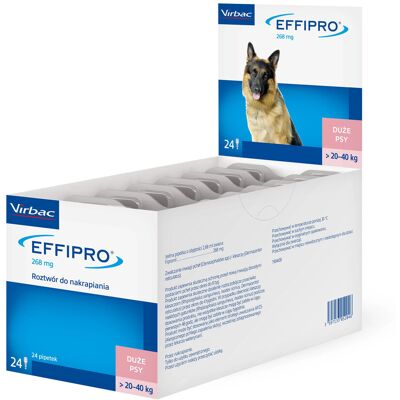 VIRBAC Effipro L (20-40 kg) - krople na pchły i kleszcze dla psa - 24szt. VIRBAC Effipro L (20-40 kg) - krople na pchły i kleszcze dla psa - 24szt.