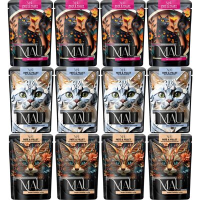 Dolina Noteci MAU Pasztet i Filet Sterilised MIX smaków - mokra karma dla kota - 12x85g Dolina Noteci MAU Pasztet i Filet Sterilised MIX smaków - mokra karma dla kota - 12x85g