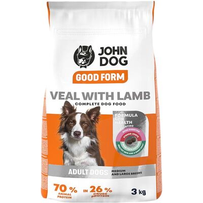 JOHN DOG Good Form Adult Veal with Lamb - Sucha karma dla psa JOHN DOG Good Form Adult Veal with Lamb - Sucha karma dla psa
