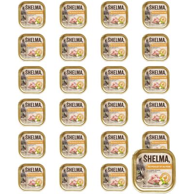SHELMA Pasztet z kurczakiem i wątróbką - mokra karma dla kota - 24x100g SHELMA Pasztet z kurczakiem i wątróbką - mokra karma dla kota - 24x100g