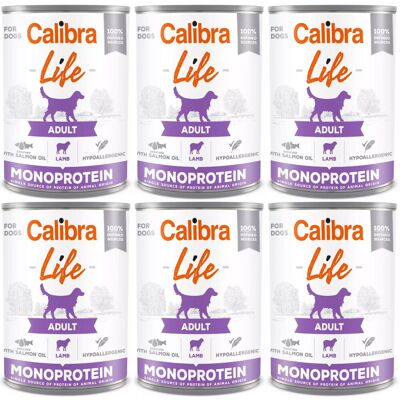 CALIBRA Dog Life Adult Monoprotein Jagnięcina - mokra karma dla psa - 6x400g CALIBRA Dog Life Adult Monoprotein Jagnięcina - mokra karma dla psa - 6x400g