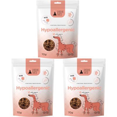 PAKA ZWIERZAKA PEPE Vet Hypoallergenic Mono Insect - przysmak dla psa - 3x70g PAKA ZWIERZAKA PEPE Vet Hypoallergenic Mono Insect - przysmak dla psa - 3x70g