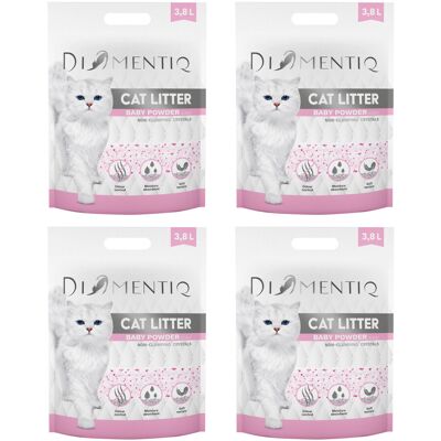 DIAMENTIQ Żwirek Micro Baby Powder Silikonowy, Niezbrylający się dla kota - 4x3,8 l DIAMENTIQ Żwirek Micro Baby Powder Silikonowy, Niezbrylający się dla kota - 4x3,8 l