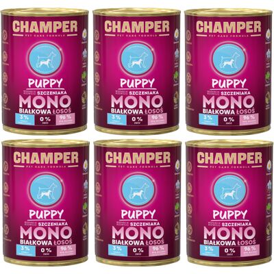 CHAMPER Puppy Mono Łosoś - mokra karma dla psa - 6x400g CHAMPER Puppy Mono Łosoś - mokra karma dla psa - 6x400g