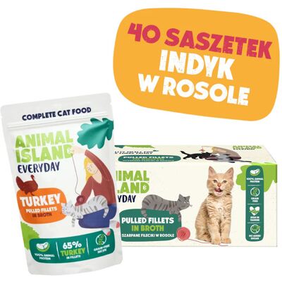 ANIMAL ISLAND Indyk w rosole Box - mokra karma dla kota - 40x85g ANIMAL ISLAND Indyk w rosole Box - mokra karma dla kota - 40x85g