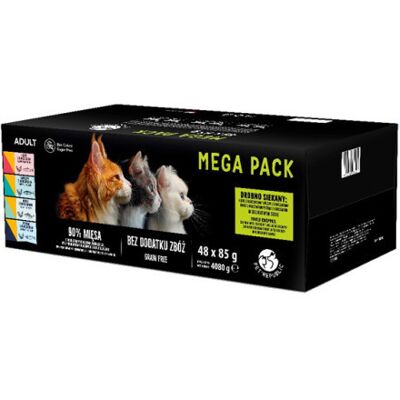 PETREPUBLIC Mega Pack Kurczak, Indyk, Jagnięcina, Łosoś, Tuńczyk Box - mokra karma dla kota - 48x85g PETREPUBLIC Mega Pack Kurczak, Indyk, Jagnięcina, Łosoś, Tuńczyk Box - mokra karma dla kota - 48x85g