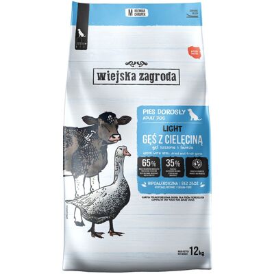 WIEJSKA ZAGRODA Light Gęsina z cielęciną - sucha karma dla psa - 12kg WIEJSKA ZAGRODA Light Gęsina z cielęciną - sucha karma dla psa - 12kg
