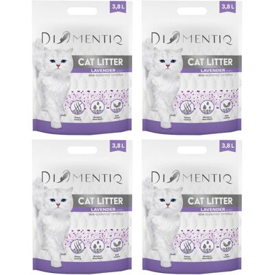 DIAMENTIQ Żwirek Lavender Silikonowy, Niezbrylający się dla kota - 4x3,8 l DIAMENTIQ Żwirek Lavender Silikonowy, Niezbrylający się dla kota - 4x3,8 l