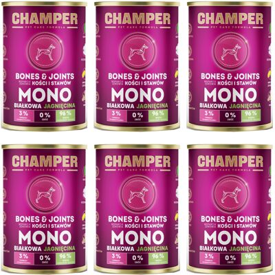 CHAMPER Bones & Joints Mono Jagnięcina - mokra karma dla psa - 6x400g CHAMPER Bones & Joints Mono Jagnięcina - mokra karma dla psa - 6x400g