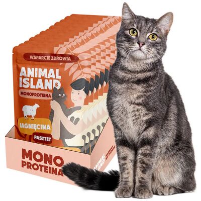 ANIMAL ISLAND Mono Jagnięcina - mokra karma dla kota - 10x100g ANIMAL ISLAND Mono Jagnięcina - mokra karma dla kota - 10x100g
