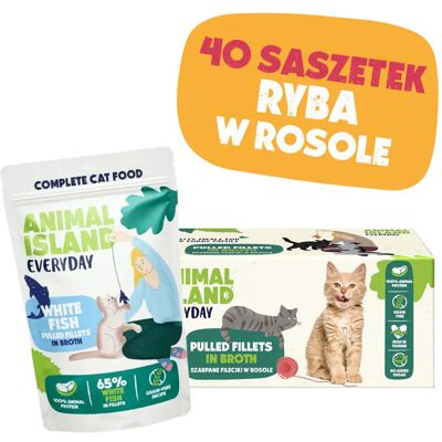 ANIMAL ISLAND Biała ryba w rosole Box - mokra karma dla kota - 40x85g ANIMAL ISLAND Biała ryba w rosole Box - mokra karma dla kota - 40x85g