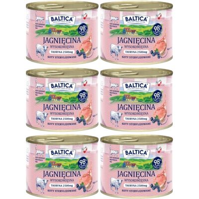 BALTICA Smaki regionów Mono Jagnięcina - mokra karma dla kota - 6x185g BALTICA Smaki regionów Mono Jagnięcina - mokra karma dla kota - 6x185g