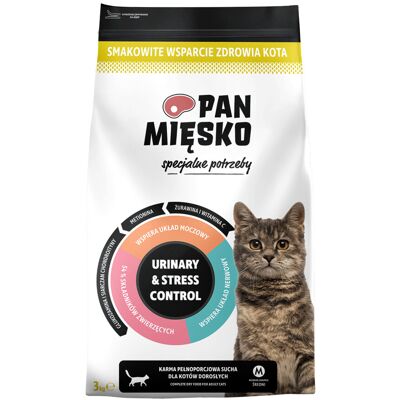 PAN MIESKO PAN MIĘSKO Urinary & Stress Control Indyk - sucha karma dla kota - 3kg PAN MIESKO PAN MIĘSKO Urinary & Stress Control Indyk - sucha karma dla kota - 3kg