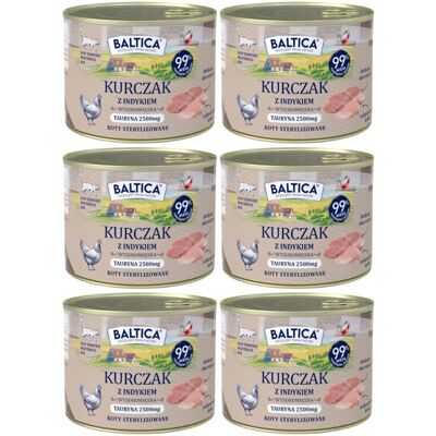 BALTICA Smaki regionów Kurczak z indykiem - mokra karma dla kota - 6x185g BALTICA Smaki regionów Kurczak z indykiem - mokra karma dla kota - 6x185g