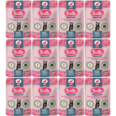 FOLK Kitten Delikatne danie dla malucha z królikiem - mokra karma dla kota - 12x85g FOLK Kitten Delikatne danie dla malucha z królikiem - mokra karma dla kota - 12x85g