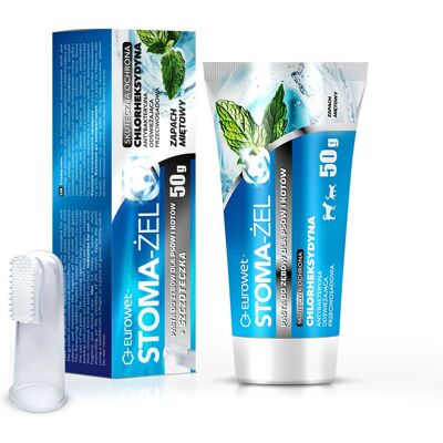 EUROWET Stoma-Żel Miętowa - pasta i szczoteczka do zębów dla psa i kota - 50mg EUROWET Stoma-Żel Miętowa - pasta i szczoteczka do zębów dla psa i kota - 50mg
