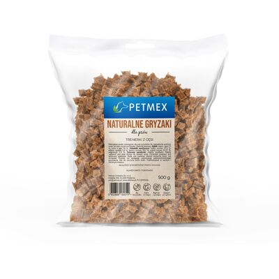 PETMEX Trenerki mięsne z gęsi - przysmak dla psa - 500g PETMEX Trenerki mięsne z gęsi - przysmak dla psa - 500g