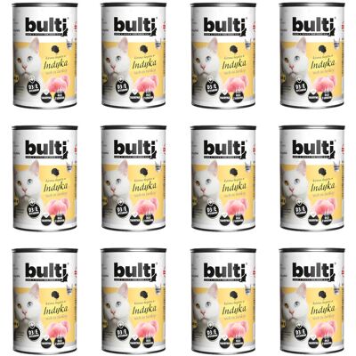 BULTI Mielonka bogata w indyka - mokra karma dla kota - 12x400g BULTI Mielonka bogata w indyka - mokra karma dla kota - 12x400g