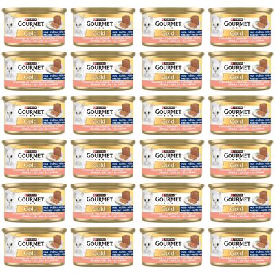 Purina Nestle PURINA Gourmet Gold Mus z łososiem - mokra karma dla kota - 24x85g Purina Nestle PURINA Gourmet Gold Mus z łososiem - mokra karma dla kota - 24x85g