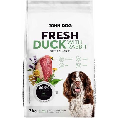 JOHN DOG Fresh Kaczka z królikiem - sucha karma dla psa - 3kg JOHN DOG Fresh Kaczka z królikiem - sucha karma dla psa - 3kg