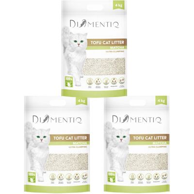 DIAMENTIQ Tofu Matcha Ultra clumping - żwirek roślinny - 3x4kg DIAMENTIQ Tofu Matcha Ultra clumping - żwirek roślinny - 3x4kg