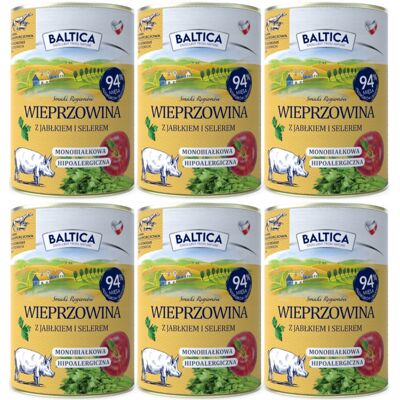 BALTICA Smaki regionów Mono Wieprzowina z jabłkiem - mokra karma dla psa - 6x400g BALTICA Smaki regionów Mono Wieprzowina z jabłkiem - mokra karma dla psa - 6x400g