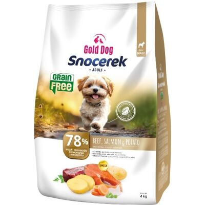 GOLD DOG Snocerek Grain Free Małe rasy Wołowina, łosoś, ziemniaki - sucha karma dla psa - 4kg GOLD DOG Snocerek Grain Free Małe rasy Wołowina, łosoś, ziemniaki - sucha karma dla psa - 4kg
