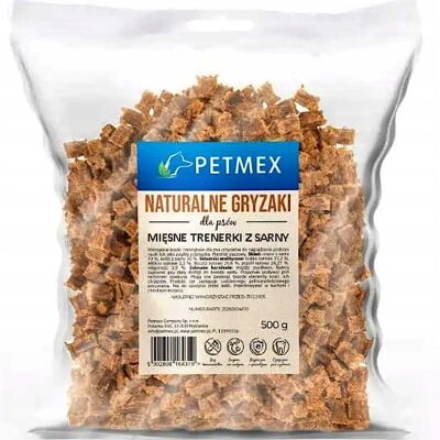 PETMEX Trenerki mięsne z sarny - przysmak dla psa - 500g PETMEX Trenerki mięsne z sarny - przysmak dla psa - 500g