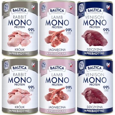 BALTICA Nutraceutic Mono MIX SMAKÓW - mokra karma dla psa - 6x400g BALTICA Nutraceutic Mono MIX SMAKÓW - mokra karma dla psa - 6x400g