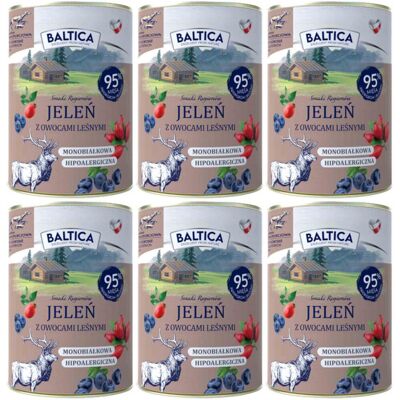 BALTICA Smaki regionów Mono Jeleń z owocami leśnymi - mokra karma dla psa - 6x400g BALTICA Smaki regionów Mono Jeleń z owocami leśnymi - mokra karma dla psa - 6x400g