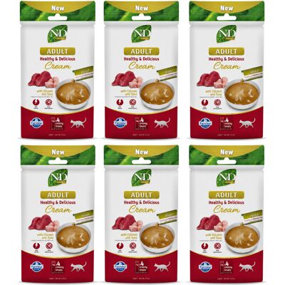 FARMINA N&D; Prime Cat Cream with chicken & tuna adult box – przysmak dla kota – 6x(4x15g) FARMINA N&D; Prime Cat Cream with chicken & tuna adult box – przysmak dla kota – 6x(4x15g)