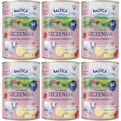 BALTICA Smaki regionów Szczeniak Mono Jagnięcina z bananem - mokra karma dla psa - 6x400g BALTICA Smaki regionów Szczeniak Mono Jagnięcina z bananem - mokra karma dla psa - 6x400g