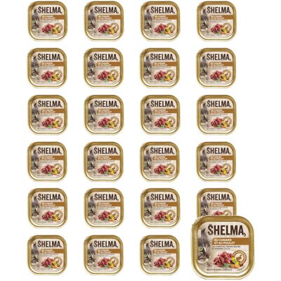 SHELMA Pasztet z kaczką i kurczakiem - mokra karma dla kota - 24x100g SHELMA Pasztet z kaczką i kurczakiem - mokra karma dla kota - 24x100g