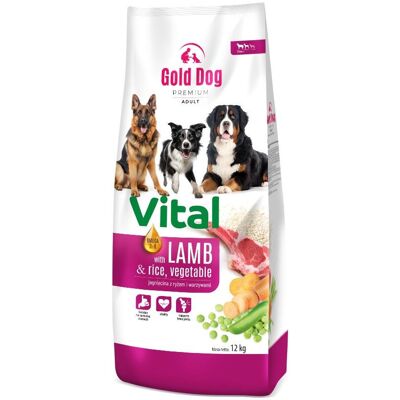 GOLD DOG Premium Vital Jagnięcina i ryż - sucha karma dla psa - 12kg GOLD DOG Premium Vital Jagnięcina i ryż - sucha karma dla psa - 12kg