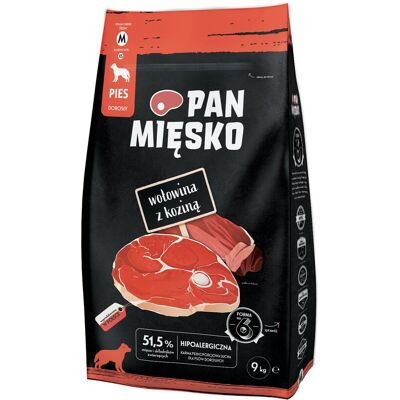 Pan Mięsko Wołowina i koza dla psa - Hipoalergiczne Polska Pan Mięsko Wołowina i koza dla psa - Hipoalergiczne Polska