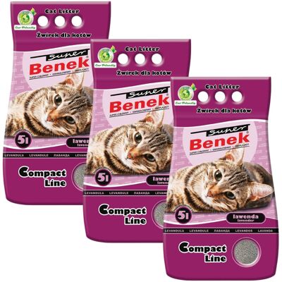 Certech Super Benek Compact Lavender - Żwirek dla kotów formujące grudki 5 L Certech Super Benek Compact Lavender - Żwirek dla kotów formujące grudki 5 L
