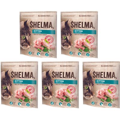 SHELMA Kitten Bogata w indyka - sucha karma dla kota - 5x750g SHELMA Kitten Bogata w indyka - sucha karma dla kota - 5x750g