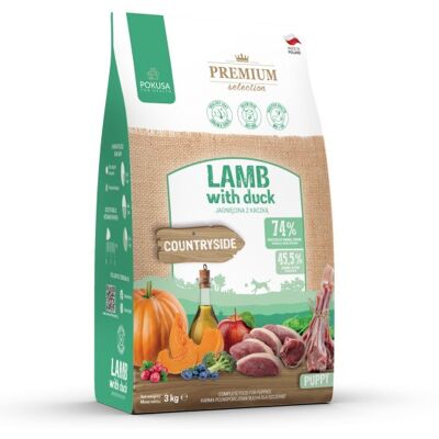 POKUSA Premium Selection Puppy Jagnięcina z kaczką - sucha karma dla psa - 3kg POKUSA Premium Selection Puppy Jagnięcina z kaczką - sucha karma dla psa - 3kg