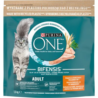 Purina One Bifensis Dla dorosłych kotów - Sucha karma z kurczakiem - 1,5 kg Purina One Bifensis Dla dorosłych kotów - Sucha karma z kurczakiem - 1,5 kg