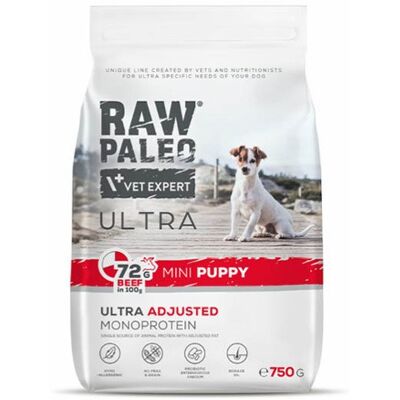 RAW PALEO Ultra Beef Mini Puppy - Hipoalergiczne, 750g, Mała rasa RAW PALEO Ultra Beef Mini Puppy - Hipoalergiczne, 750g, Mała rasa
