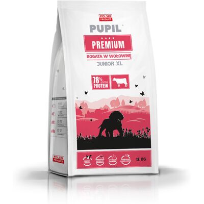 PUPIL Premium Junior Duże i olbrzymie rasy Bogata w wołowinę - sucha karma dla psa - 12kg PUPIL Premium Junior Duże i olbrzymie rasy Bogata w wołowinę - sucha karma dla psa - 12kg