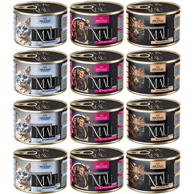 Dolina Noteci MAU Pasztet i Filet Sterilised MIX smaków - mokra karma dla kota - 12x185g Dolina Noteci MAU Pasztet i Filet Sterilised MIX smaków - mokra karma dla kota - 12x185g