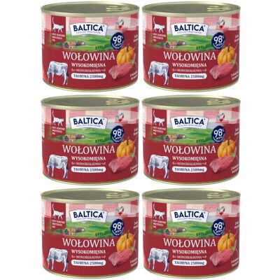 BALTICA Smaki regionów Mono Wołowina z wątróbką - mokra karma dla kota - 6x185g BALTICA Smaki regionów Mono Wołowina z wątróbką - mokra karma dla kota - 6x185g