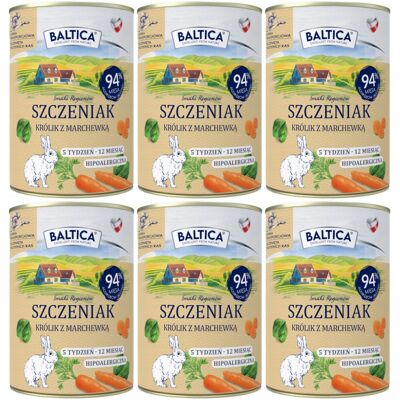 BALTICA Smaki regionów Szczeniak Mono Królik z marchewką - mokra karma dla psa - 6x400g BALTICA Smaki regionów Szczeniak Mono Królik z marchewką - mokra karma dla psa - 6x400g