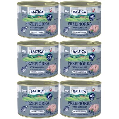 BALTICA Smaki regionów Mono Przepiórka - mokra karma dla kota - 6x185g BALTICA Smaki regionów Mono Przepiórka - mokra karma dla kota - 6x185g