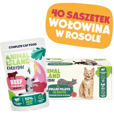 ANIMAL ISLAND Wołowina w rosole Box - mokra karma dla kota - 40x85g ANIMAL ISLAND Wołowina w rosole Box - mokra karma dla kota - 40x85g