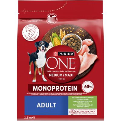 Purina Nestle PURINA One Adult Medium/Maxi Mono Bogata w indyka - sucha karma dla psa - 2,5kg Purina Nestle PURINA One Adult Medium/Maxi Mono Bogata w indyka - sucha karma dla psa - 2,5kg