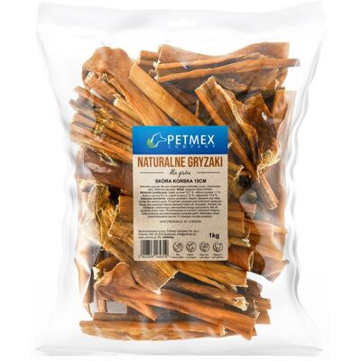 PETMEX Skóra końska 15 cm Mono - przysmak dla psa - 1kg PETMEX Skóra końska 15 cm Mono - przysmak dla psa - 1kg